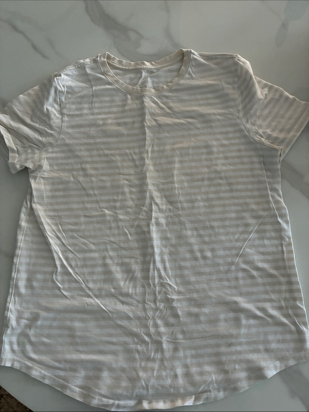 Lululemon striped fitted tee shirt size 10